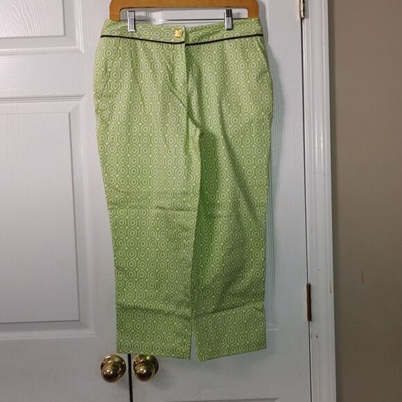 Island Republic Pants - Island Republic lime green white cropped capris  Sz 4